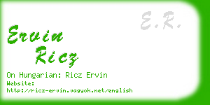 ervin ricz business card